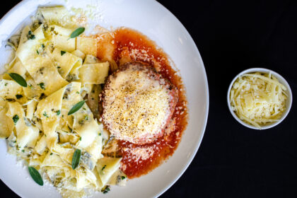 Pappardelle con polpetone