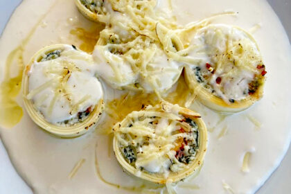 Rondelli ricota espinafre e tomate seco