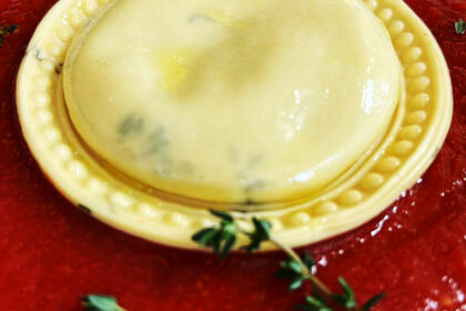 Raviolis de stracciatella  e limao siciliano